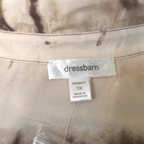 Blouse Long Sleeve Tan and Brown - Picture 3 of 6